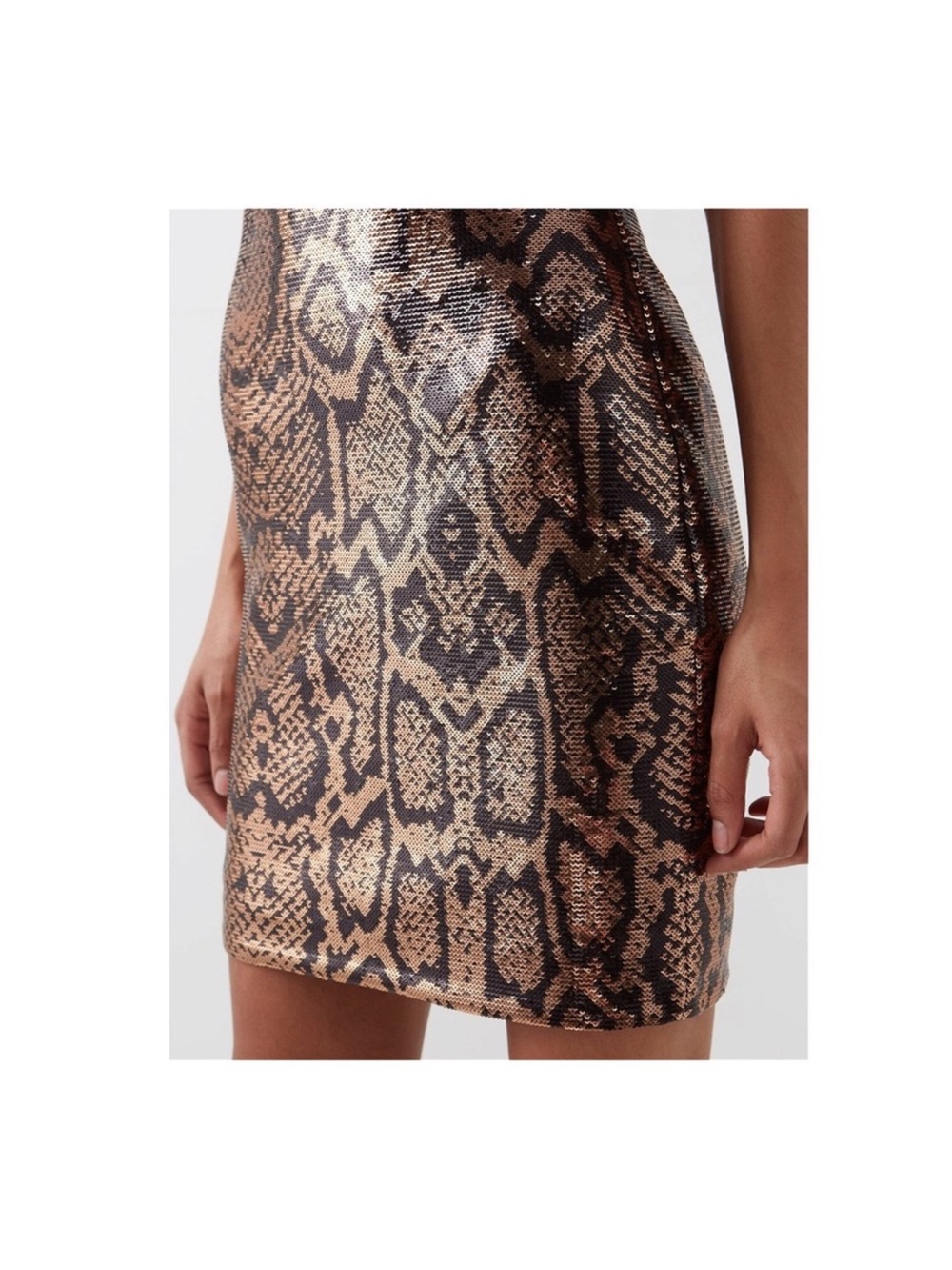 New! Balenciaga Snakeskin Print Sequin One-Shoulder Bodycon Mini Dress FR 36 - Picture 5 of 13